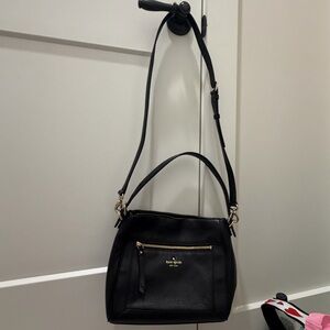 Kate Spade Black Shoulder Bag with Gold Accents